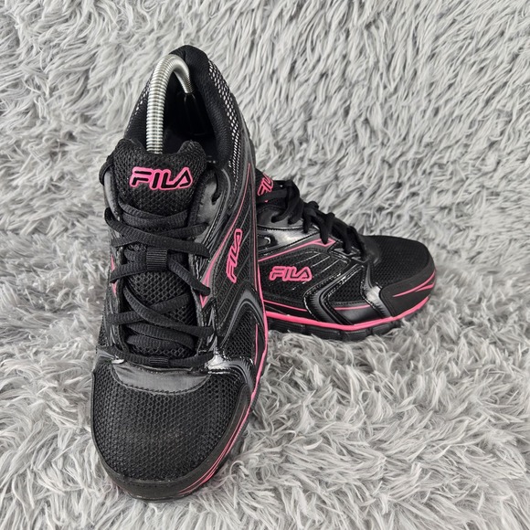 Fila Shoes - Fila Womens 11‎ Black Pink Composite Toe Memory Foam Work Sneakers 5SR21264-973